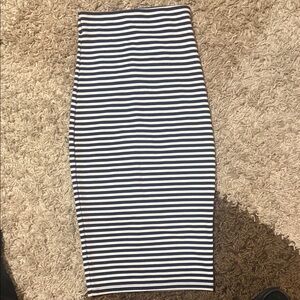 Poof! Navy and White Striped Pencil Skirt